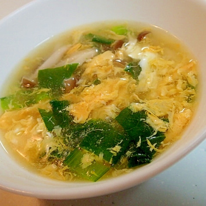 小松菜としめじの卵スープ